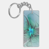 Abstract With Blue, Modern Fractal Art キーホルダー (正面左)