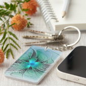 Abstract With Blue, Modern Fractal Art キーホルダー (正面右)