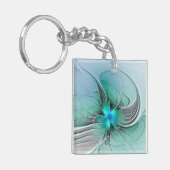 Abstract With Blue, Modern Fractal Art キーホルダー (正面左)