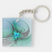 Abstract With Blue, Modern Fractal Art キーホルダー (裏面)