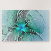 Abstract With Blue, Modern Fractal Art ジグソーパズル (横)