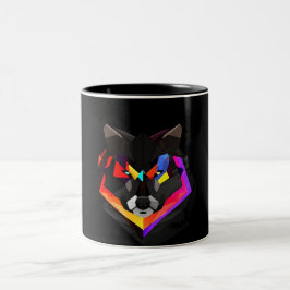 Abstract wolf mug ツートーンマグカップ