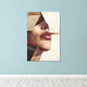 Abstract woman decorative frame キャンバスプリント (インサイチュ (ウッドフロア))