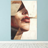 Abstract woman decorative frame キャンバスプリント (インサイチュ (ウッドフロア))