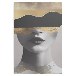 Abstract Woman Gold Black Surrealist Art Elegant ギャラリーラップ