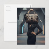 Abstract woman with bag ポストカード (正面/裏面)