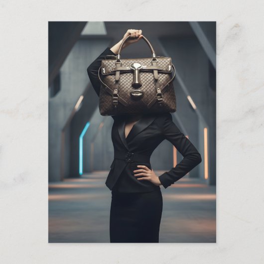 Abstract woman with bag ポストカード (正面)