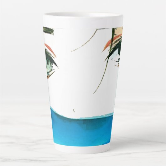 abstract women face カフェラテマグ (正面)