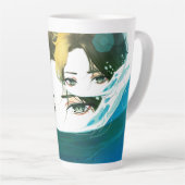 abstract women face カフェラテマグ (右アングル)