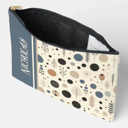 Abstract Woodlandカスタム名 アクセサリーポーチ (見開き)