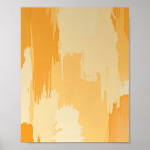 Abstract Yellow and Cream Paint Strokes ポスター (正面)