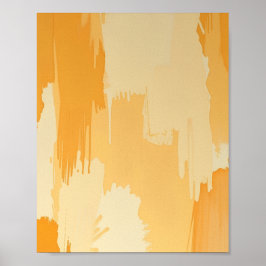 Abstract Yellow and Cream Paint Strokes  ポスター