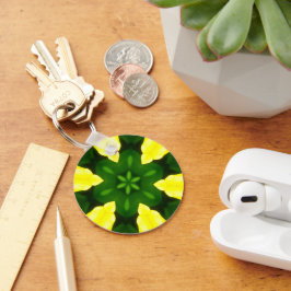 ABSTRACT YELLOW AND GREEN DRAWING. SAMER BRASIL. 3 キーホルダー