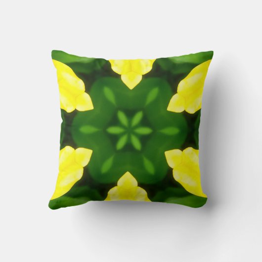 ABSTRACT YELLOW AND GREEN DRAWING. SAMER BRASIL. 3 クッション (裏面)