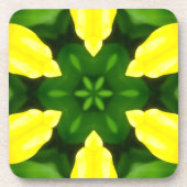 ABSTRACT YELLOW AND GREEN DRAWING. SAMER BRASIL. 3 コースター (正面)