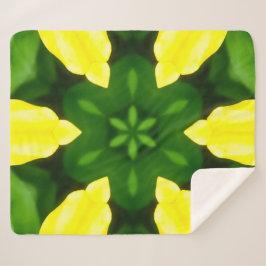 ABSTRACT YELLOW AND GREEN DRAWING. SAMER BRASIL. 3 シェルパブランケット