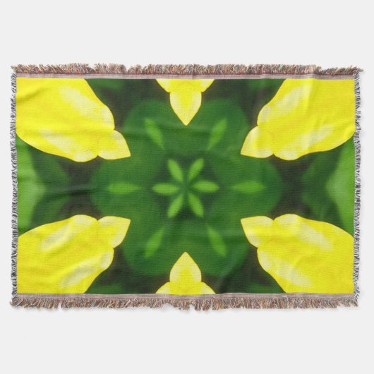 ABSTRACT YELLOW AND GREEN DRAWING. SAMER BRASIL. 3 スローブランケット (正面)