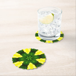 ABSTRACT YELLOW AND GREEN DRAWING. SAMER BRASIL. 3 ペーパーコースター