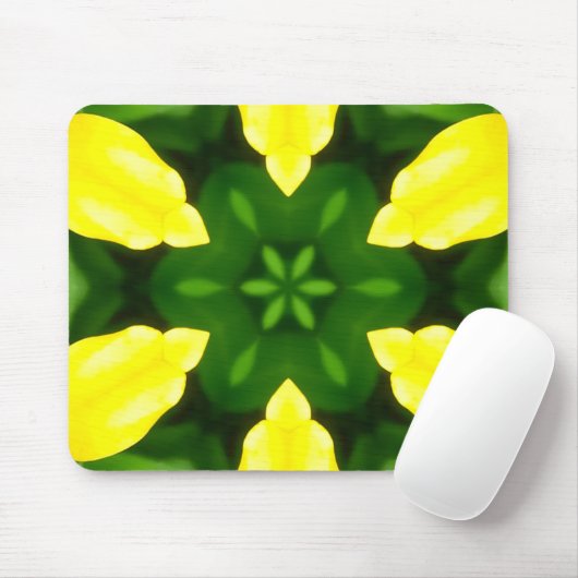 ABSTRACT YELLOW AND GREEN DRAWING. SAMER BRASIL. 3 マウスパッド (マウス)