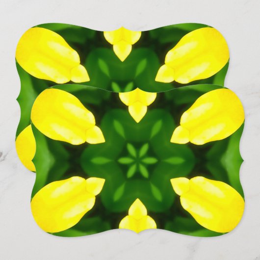 ABSTRACT YELLOW AND GREEN DRAWING. SAMER BRASIL. 3 招待状 (正面/裏面)