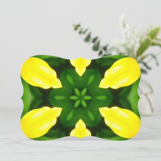 ABSTRACT YELLOW AND GREEN DRAWING. SAMER BRASIL. 3 招待状 (スタンド正面)