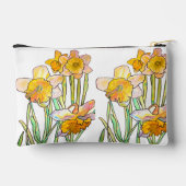Abstract Yellow Daffodil Flower Watercolor Girls アクセサリーポーチ (裏面)