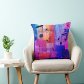 Abstract yellow, red, blue with musical notes クッション (椅子)