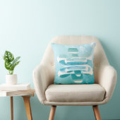 Abstract Zen Throw Pillow–Blue Minimal Art Cushion クッション (椅子)