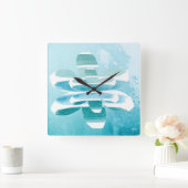Abstract Zen Wall Clock – Blue Minimal Modern Home スクエア壁時計 (ホーム)