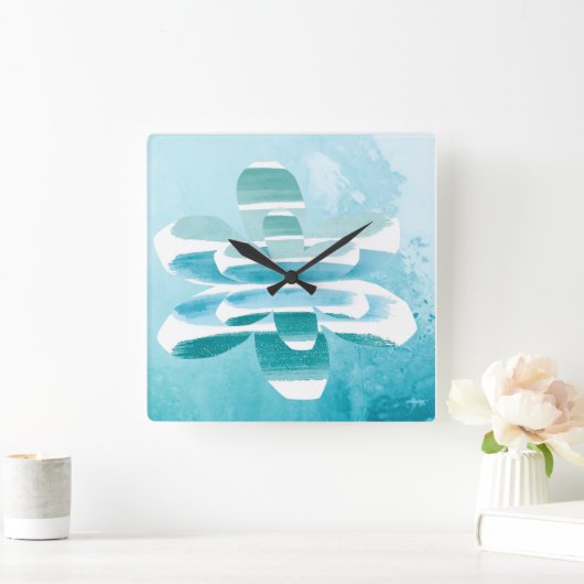 Abstract Zen Wall Clock – Blue Minimal Modern Home スクエア壁時計 (ホーム)