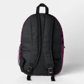 Abstract Zigzag Lines in Wine & White – Backpack プリントバックパック (裏面)