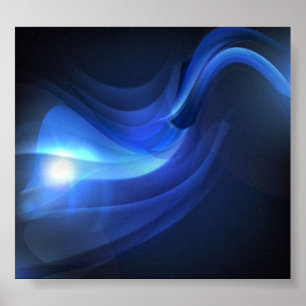 AbstractBlueWavesVectorBackground 王室の BLUE BLACK ポスター