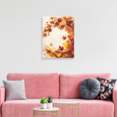 Abstracte Herfst Illustratie – Vallende Bladeren キャンバスプリント (インサイチュ (リビング))