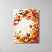 Abstracte Herfst Illustratie – Vallende Bladeren キャンバスプリント (正面)