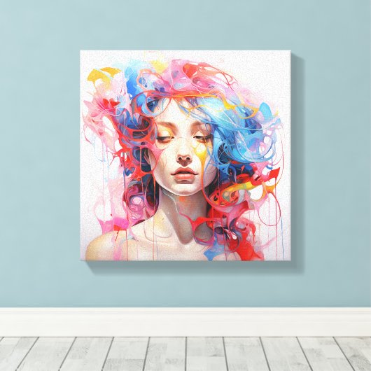 Abstractipop1 キャンバスプリント (インサイチュ (ウッドフロア))