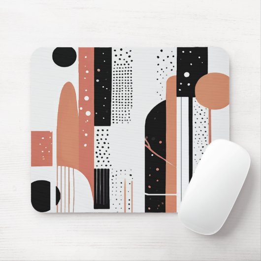 abstracto boho círculos y formas terracotta マウスパッド (マウス)