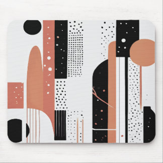 abstracto boho círculos y formas terracotta マウスパッド