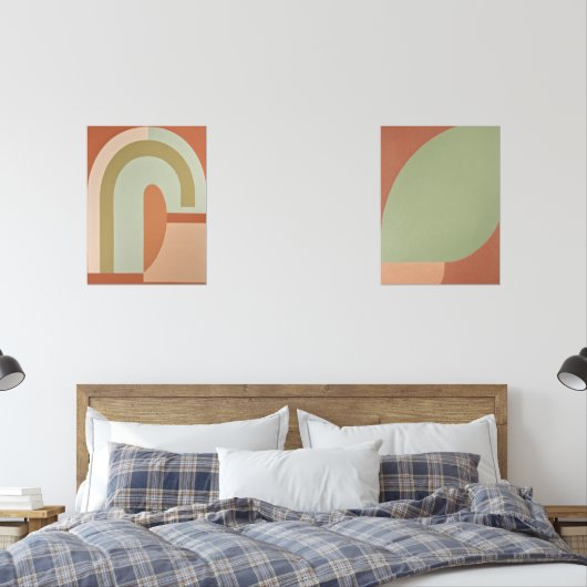 Abstracto Boho formas Circulares Terracota y oliva (寝室)