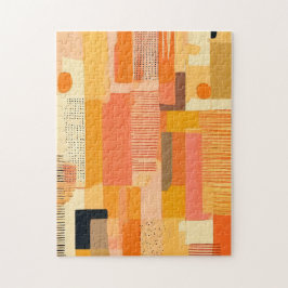 abstracto boho formas naranja ジグソーパズル