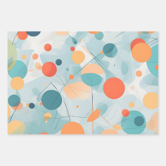 abstracto círculos pastel ラッピングペーパーシート