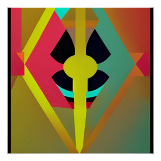 Abstracto Rayo Y Luz Multicolor ポスター