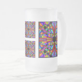 AbstractStainedガラスによって曇らされる高いMug4 フロストグラスビールジョッキ (正面右)