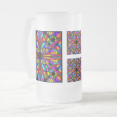 AbstractStainedガラスによって曇らされる高いMug4 フロストグラスビールジョッキ (正面左)