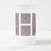 AbstractStainedガラスによって曇らされる高いMug4 フロストグラスビールジョッキ (中央)
