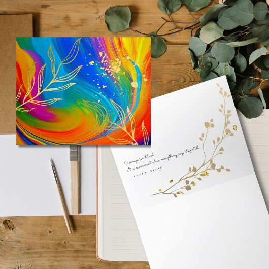 AbstractWhispers Courage in Motion 空白の Note Card ノートカード