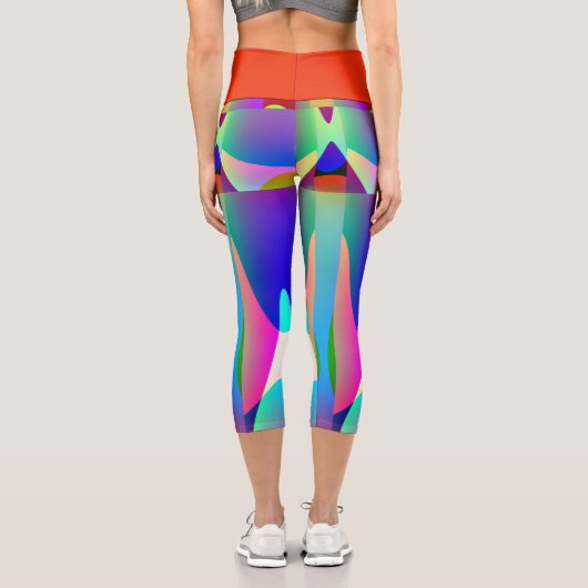 Abstrait Multicolore Design Moderne カプリレギンス (裏面)