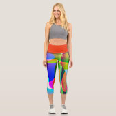 Abstrait Multicolore Design Moderne カプリレギンス (正面)