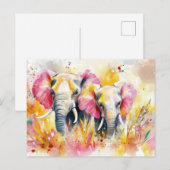 Abstrakte Aquarell Illustration eines Elefanten ポストカード (正面/裏面)