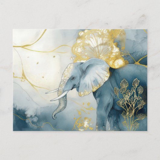 Abstrakte Aquarell Illustration eines Elefanten ポストカード (正面)