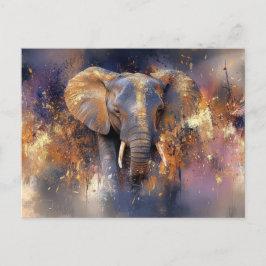 Abstrakte Aquarell Illustration eines Elefanten ポストカード